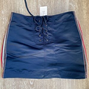 Silence & Noise Navy Tie-up Varsity Skirt